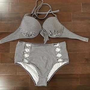Striped Swim Suit.
